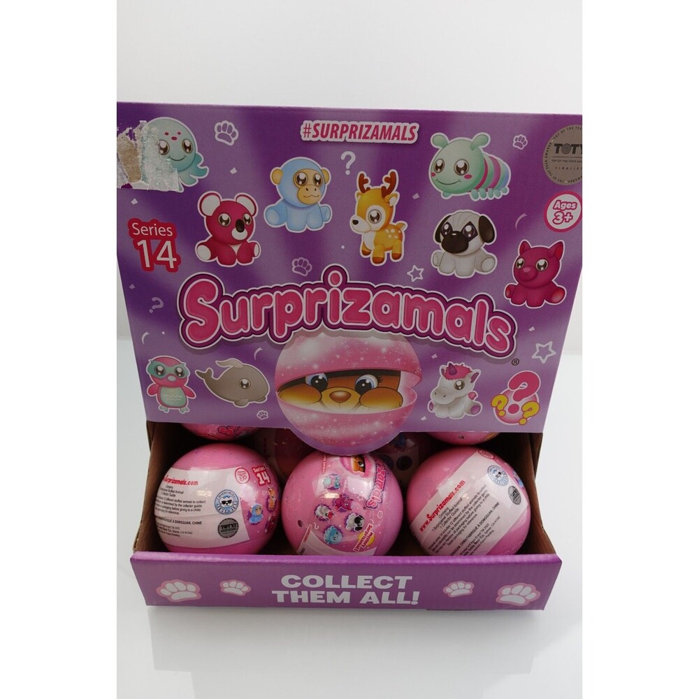 Lot of 4 Balls Surprizamals Series 14 Miniature Stuffed Animals - Factory Sealed
